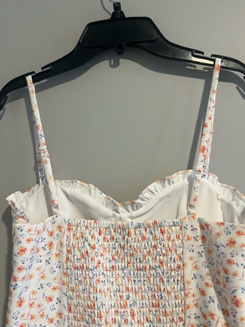 French Connection White Floral Slip Dress with Orange and Blue Accents - Picture 4 of 8